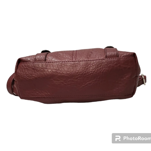 Rosetti Maroon Small Faux Leather Crossbody Handbag Purse - Picture 6 of 9